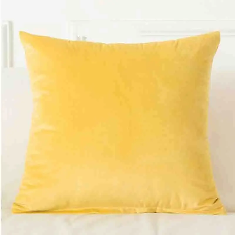 funda cojin color amarillo